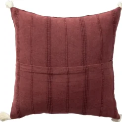 Kirkland's Home Merlot Striped Organic Cotton Throw Pillow- Pillows