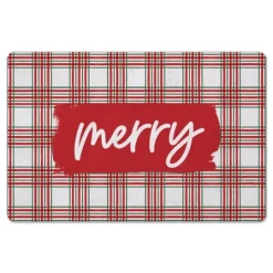 Kirkland's Home Merry Plaid Christmas Kitchen Mat- Kitchen & Floor Mats