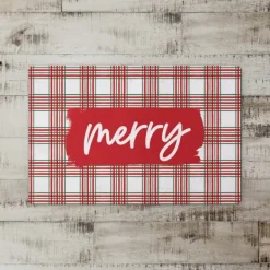 Kirkland's Home Merry Plaid Christmas Kitchen Mat- Kitchen & Floor Mats
