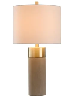 Kirkland's Home Metal And Concrete Cylindrical Table Lamp- Table Lamps