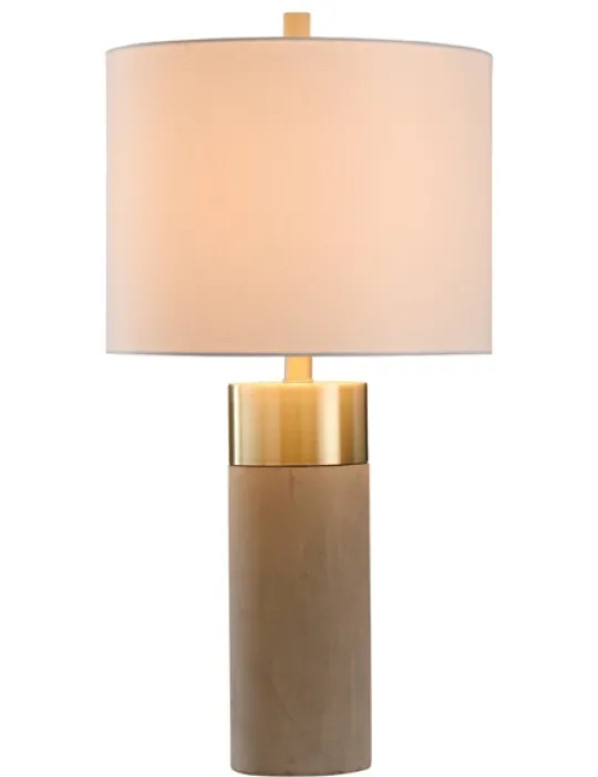 Kirkland's Home Metal And Concrete Cylindrical Table Lamp- Table Lamps