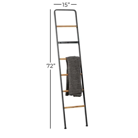 Kirkland's Home Metal And Fir Wood Leaning Ladder With Hooks- Decorative Accents