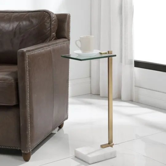 Kirkland's Home Metal And Glass Top Accent Table- Accent & End Tables