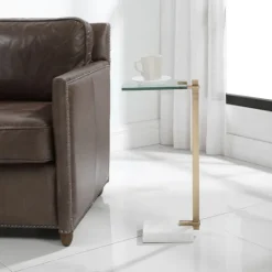 Kirkland's Home Metal And Glass Top Accent Table- Accent & End Tables