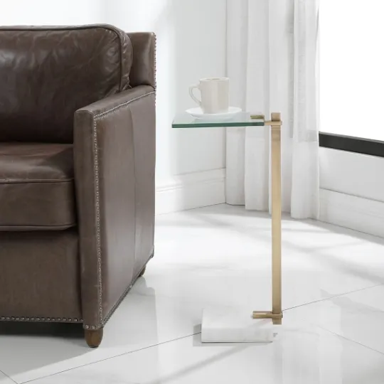 Kirkland's Home Metal And Glass Top Accent Table- Accent & End Tables