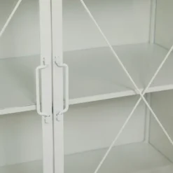 Kirkland's Home Metal And Glass X-Door Cabinet- Cabinets & Sideboards