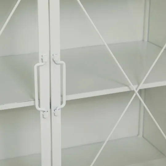 Kirkland's Home Metal And Glass X-Door Cabinet- Cabinets & Sideboards