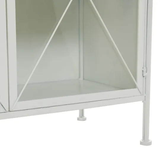 Kirkland's Home Metal And Glass X-Door Cabinet- Cabinets & Sideboards