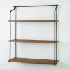 Kirkland's Home Metal And Natural Wood 3-Tier Wall Shelf- Shelves
