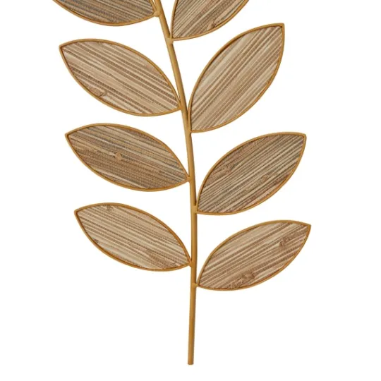Kirkland's Home Metal And Reed Leaf Wall Plaques, Set Of 2- Wall Plaques