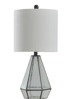 Kirkland's Home Metal And Seeded Glass Cage Table Lamp- Table Lamps