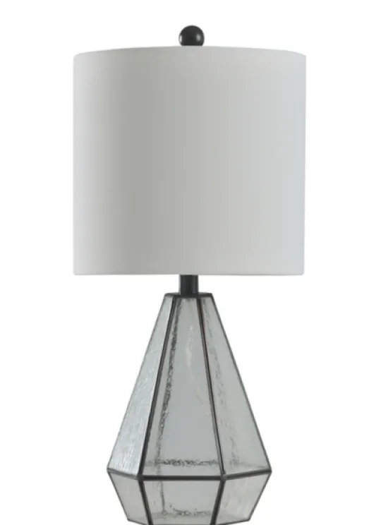 Kirkland's Home Metal And Seeded Glass Cage Table Lamp- Table Lamps