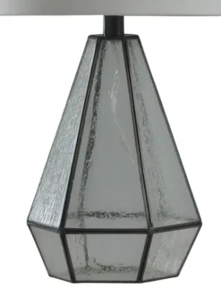 Kirkland's Home Metal And Seeded Glass Cage Table Lamp- Table Lamps