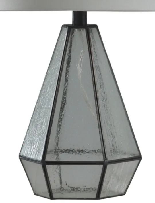 Kirkland's Home Metal And Seeded Glass Cage Table Lamp- Table Lamps