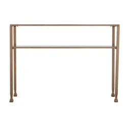 Kirkland's Home Metal And Tempered Glass Console Table- Console Tables