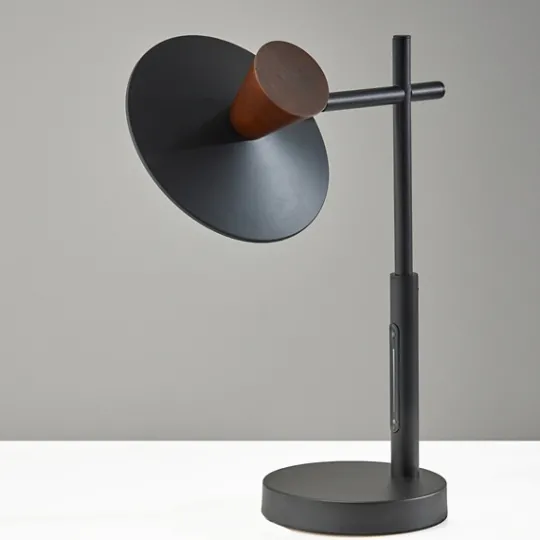 Kirkland's Home Metal And Walnut Wood Table Lamp- Table Lamps