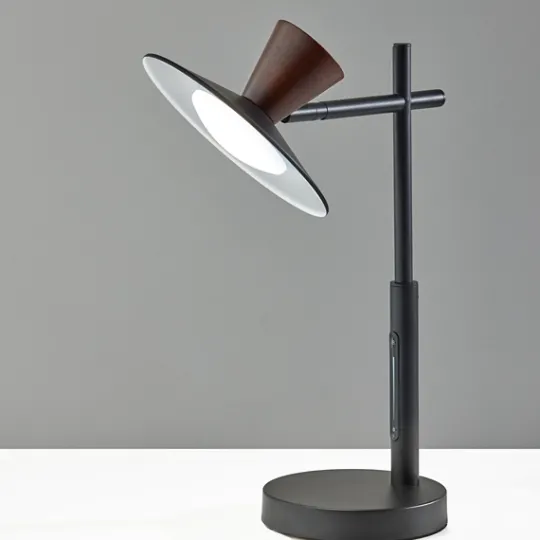 Kirkland's Home Metal And Walnut Wood Table Lamp- Table Lamps
