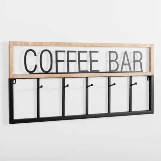 Kirkland's Home Metal And Wood Coffee Bar Wall Hooks- Hooks