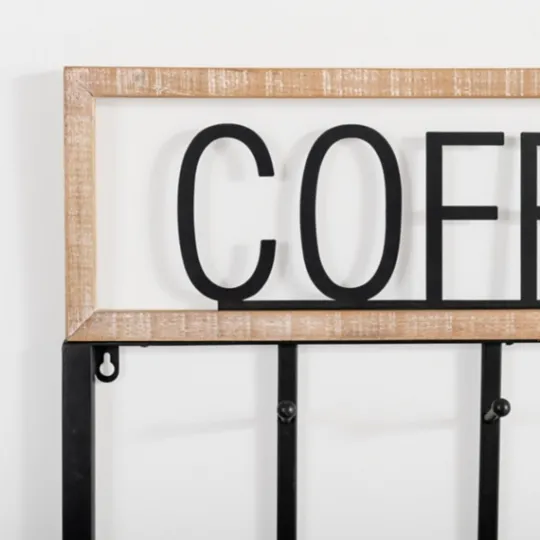 Kirkland's Home Metal And Wood Coffee Bar Wall Hooks- Hooks