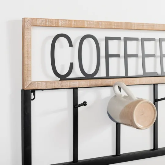 Kirkland's Home Metal And Wood Coffee Bar Wall Hooks- Hooks