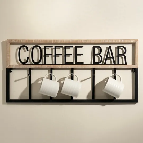 Kirkland's Home Metal And Wood Coffee Bar Wall Hooks- Hooks