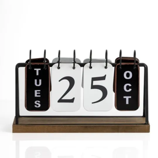 Kirkland's Home Metal And Wood Flip Calendar- Decorative Accents