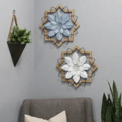 Kirkland's Home Metal And Wood Flower Wall Plaque- Wall Plaques
