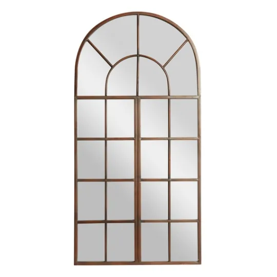 Kirkland's Home Metal Arch Frame Windowpane Wall Mirror- Decorative Mirrors