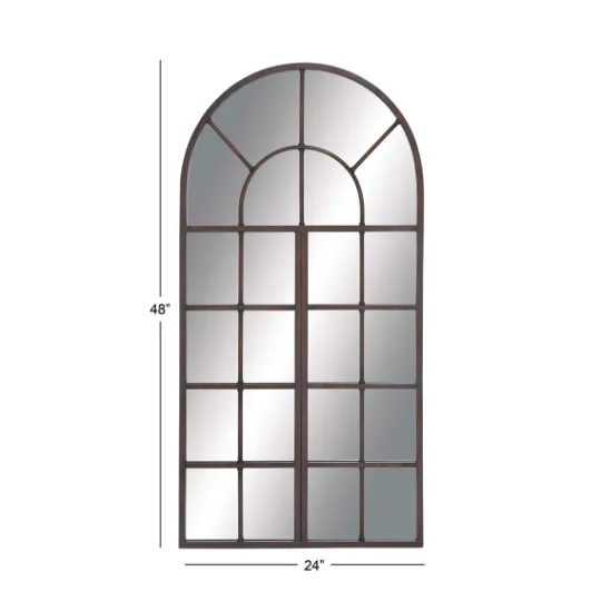 Kirkland's Home Metal Arch Frame Windowpane Wall Mirror- Decorative Mirrors