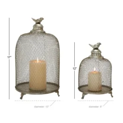 Kirkland's Home Metal Bird Cage Cloche Lanterns, Set Of 2- Lanterns