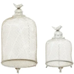 Kirkland's Home Metal Bird Cage Cloche Lanterns, Set Of 2- Lanterns
