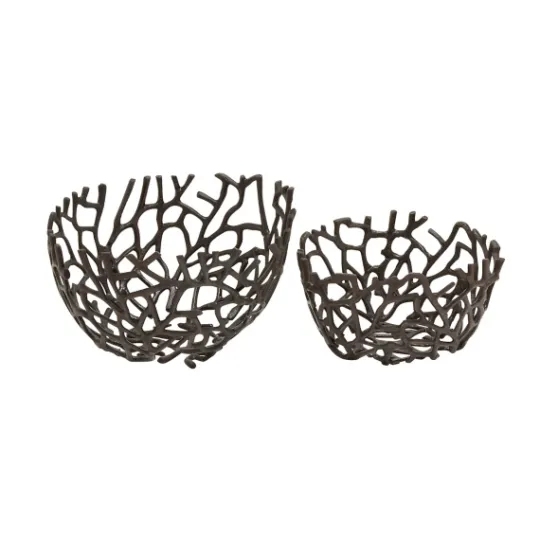 Kirkland's Home Metal Coral Frame Bowls, Set Of 2- Decorative Bowls & Jars