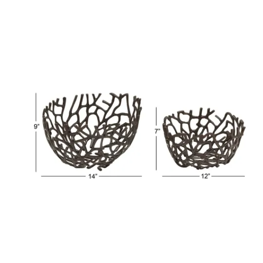 Kirkland's Home Metal Coral Frame Bowls, Set Of 2- Decorative Bowls & Jars