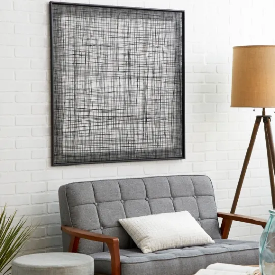 Kirkland's Home Metal Crosshatch Mesh Framed Wall Sculpture- Wall Plaques