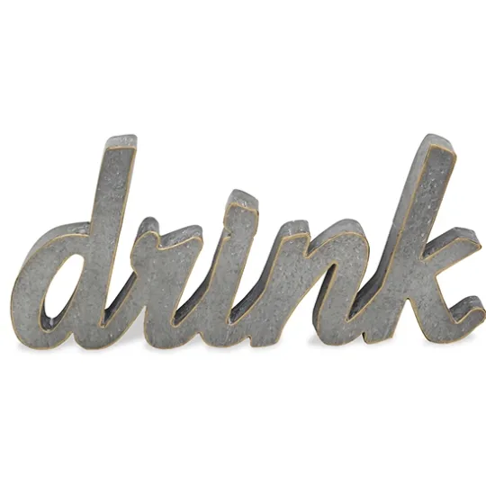 Kirkland's Home Metal Cursive Drink Sign- Wall Quotes & Signs
