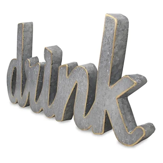 Kirkland's Home Metal Cursive Drink Sign- Wall Quotes & Signs