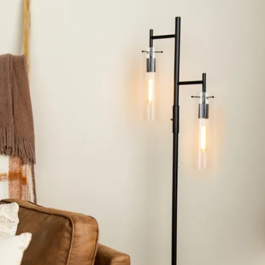 Kirkland's Home Metal Cylinder Shade Floor Lamp- Floor Lamps