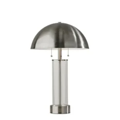 Kirkland's Home Metal Dome And Clear Glass Table Lamp- Table Lamps