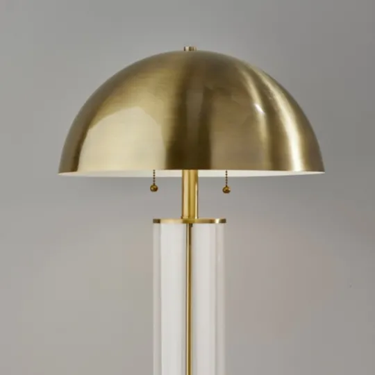 Kirkland's Home Metal Dome And Clear Glass Table Lamp- Table Lamps