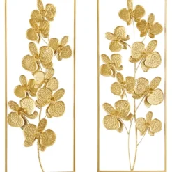 Kirkland's Home Metal Floral Wall Plaques, Set Of 2- Wall Plaques