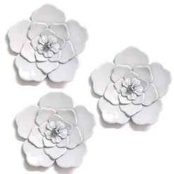 Kirkland's Home Metal Flower Wall Plaques, Set Of 3- Wall Plaques