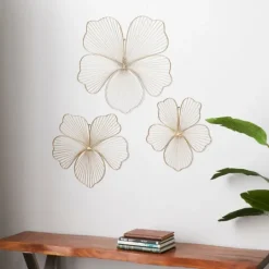 Kirkland's Home Metal Frame Floral Wall Plaques, Set Of 3- Wall Plaques