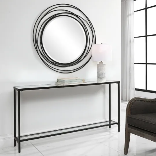 Kirkland's Home Metal Glass Top Console Table- Console Tables