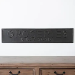 Kirkland's Home Metal Groceries And Dry Goods Plaque- Wall Quotes & Signs
