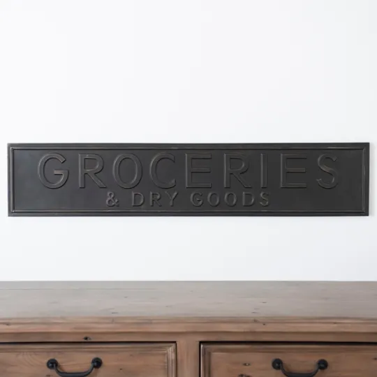 Kirkland's Home Metal Groceries And Dry Goods Plaque- Wall Quotes & Signs