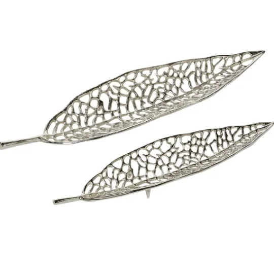 Kirkland's Home Metal Leaf Trays, Set Of 2- Decorative Trays