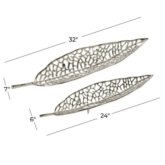 Kirkland's Home Metal Leaf Trays, Set Of 2- Decorative Trays