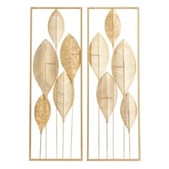 Kirkland's Home Metal Leaves Wall Plaques, Set Of 2- Wall Plaques
