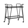 Kirkland's Home Metal Mirrored Shelves Bar Cart- Kitchen Islands & Bar Carts