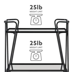Kirkland's Home Metal Mirrored Shelves Bar Cart- Kitchen Islands & Bar Carts
